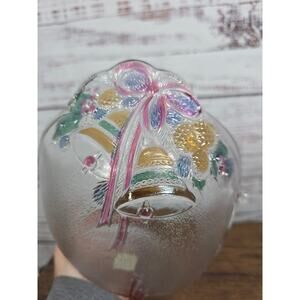 Mikasa Japan Frosted Glass Christmas Bells Platter Vintage Holiday Serving Bowl
